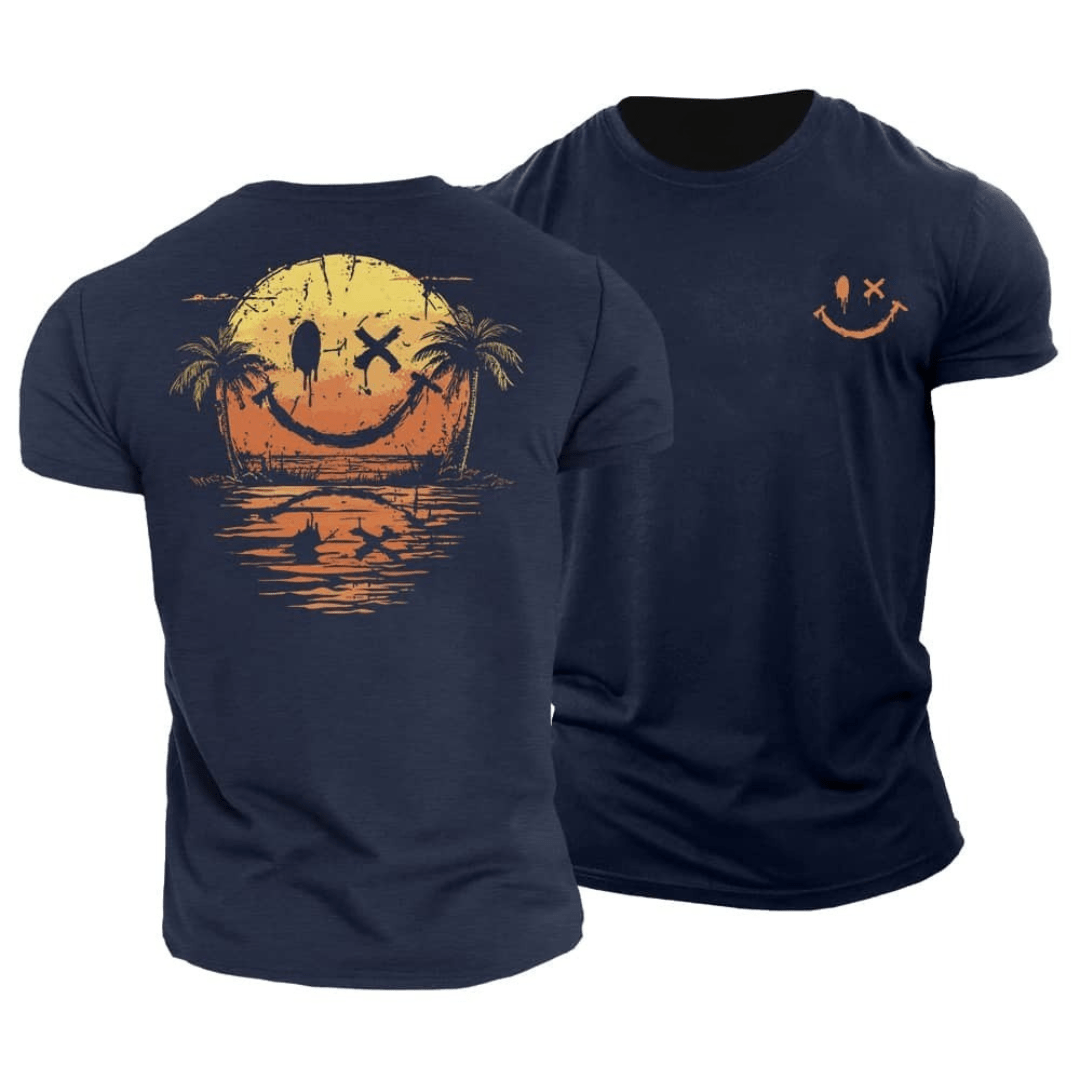 T-shirt Smiley d’Été – Léger & Respirant avec Imprimé Unique