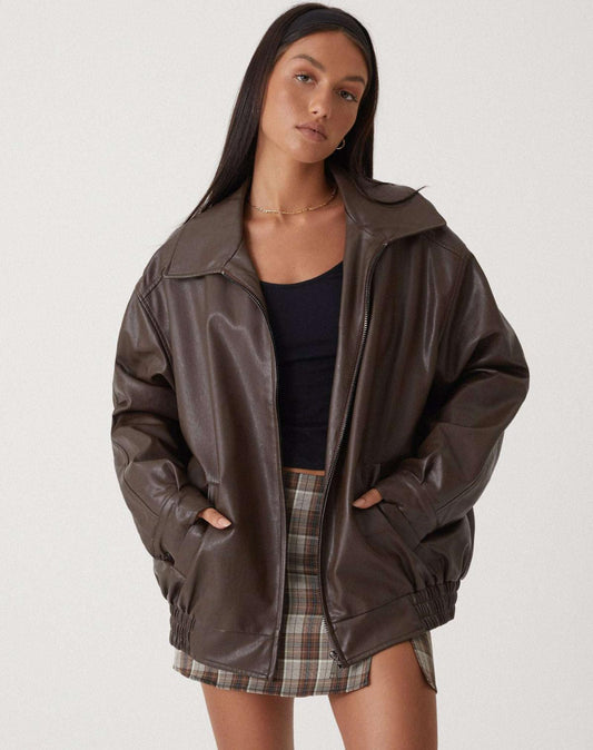 Veste en Cuir PU – Design Durable et Intemporel
